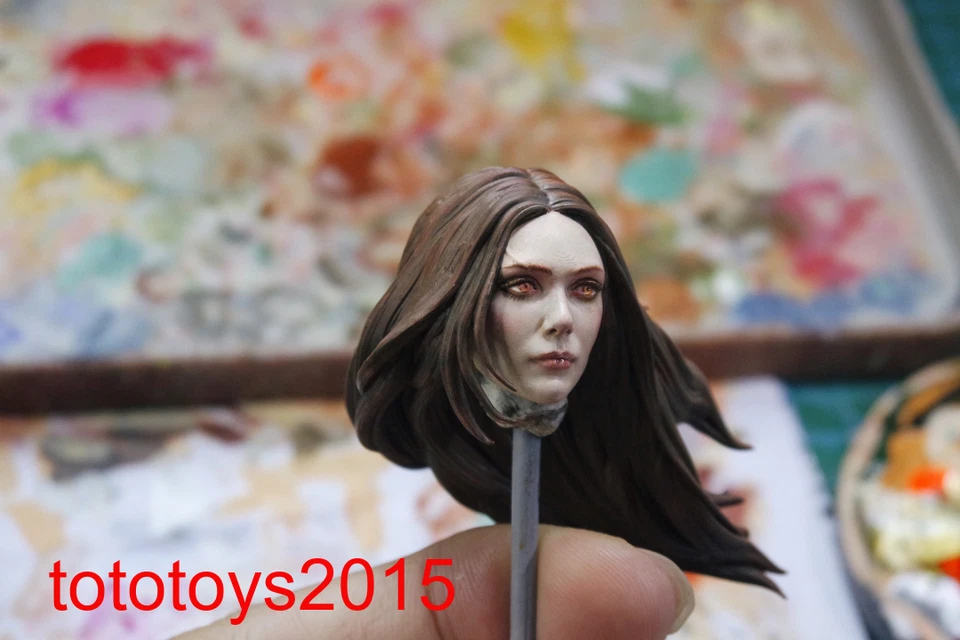 Cabeza esculpida para figura de acción 1:6 1:12 1:18 Bruja Escarlata Wanda Elizabeth Olsen Foto 3 de 4