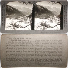 Keystone Stereoview Resort of St. Moritz, Swizerland of Rare 1200 Card Set #618