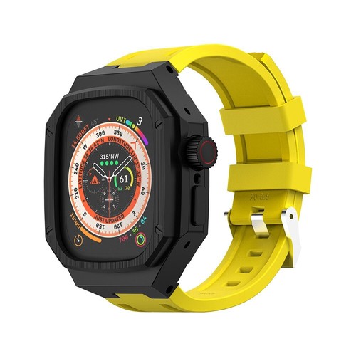 Kit Steel Mod Estuche Protector de Vidrio Banda Fr Apple Watch Ultra 2 49 mm Correa de Goma - Imagen 33 de 43