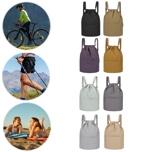 Drawstring Sports Gym Sackpack Unisex Travel Daypack for Gym Shopping Swimming - Picture 6 of 17
