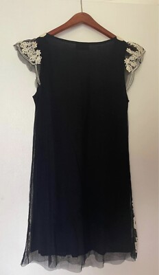 Fashion Spy Black with Crochet Dress Small Vintage | eBay