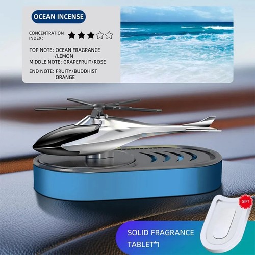 Solar Helicopter Car Perfume Ornament Set Aromatherapy Air Freshener Decor - Picture 8 of 12