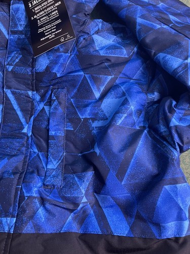 NWT 16 14 GLOVES coat blue winter camo 3 in 1 ski puffer childrens place jacket - Picture 5 of 11