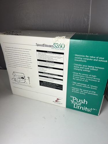 SpeedStream 5260 Ethernet ADSL DSL bridge Modem Efficient Networks Inc NEW - Picture 2 of 2