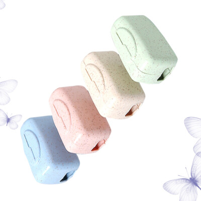  4 Pcs Klarer Make -up -Tasche Zahnbürstenreisezubehörset Mit Schutzkappen