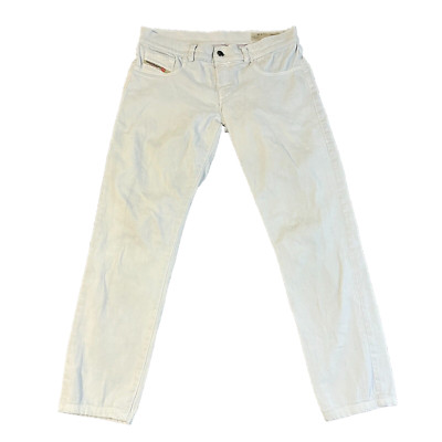 Damen Diesel Jeans Super Slim Jegging Low Rise Stretch Weiß Livier W29 L27