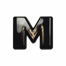 3D-Relief-Buchstabe schwarz glänzend M Auto Aufkleber