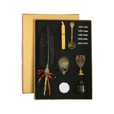 Calligraphy Quill Set with Wax Seal Stamp, Ink and Other Accessories