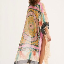 NWT Free People Keeping Up W The Kimono Leonora Kaftan Duster Magic Combo