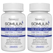 Somulin 2-Pack: Natural Sleep Aid - Fall Asleep Faster & Wake Refreshed