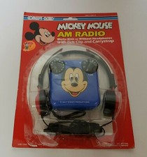 New Disney Concept 2000 Mickey Mouse AM Radio W/ Belt Clip and Carry Strap