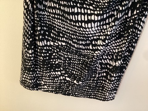 LAUREN RALPH LAUREN DRESS BLACK AND WHITE RUCHED WAIST 3/4 SLEEVE SIZE 10 LINED - Picture 6 of 13
