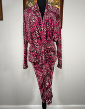 Philthy Ragz Faux Wrap Dress Women's "XS" V-neck Multicolor Abstract Casual