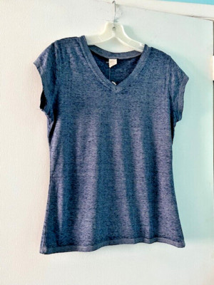 NEW WITH TAG EXIST WOMEN SHIRT SHORT SLEEVES NAVY COLOR 60% COTTON 40% POLYESTE