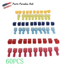 60Pcs T-Taps Wire Terminal Connectors Insulated 22-10 AWG Quick Splice Kit