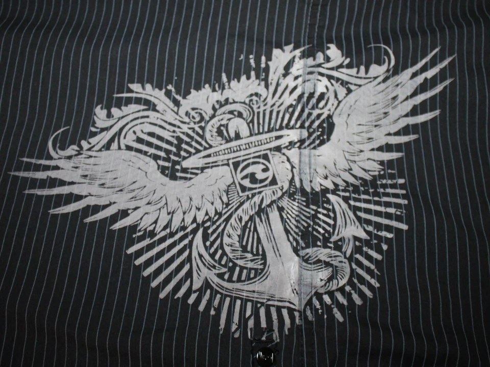 Ocean Current 2X Black Striped Button Front Shirt - Image 3 of 4