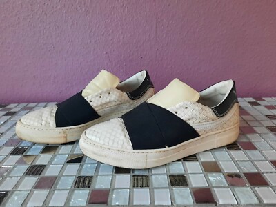   PRIMABASE   Prima Base Luxus Designer Sneaker Weiß Schwarz geprägt Gr. 38,5
