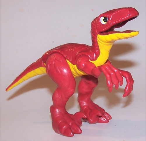 Red Velociraptor Raptor Dinosaur Figure by Fisher Price Imaginext - Picture 1 of 7