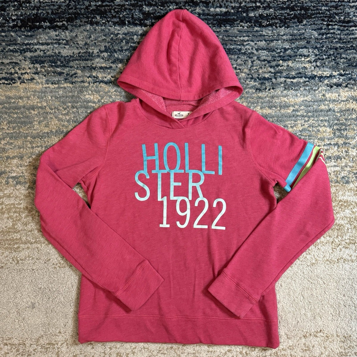 Hollister 1922 Pink Hoodie Long Sleeve Sweater Size M