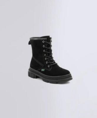 Kickers Unisex Leder Kick Goji Stiefeletten mit Schnürung und Reißverschluss - 8 (schwarz)
