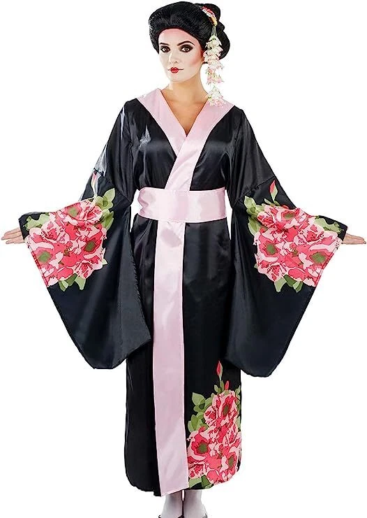 Womens Geisha Girl Costume S-XXL Ladies Japanese Kimono Oriental Dress Halloween - Image 2 of 4