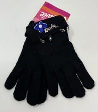 Barbie Girls Winter Gloves Black Plastic Chandelier Beads Mattel 2000 Vintage