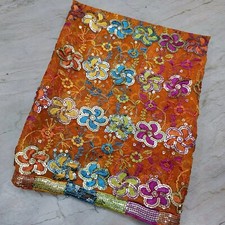 Indian Exotic Wedding Dupatta Sequins Scarf Beaded Georgette Veil Stole Hijab L