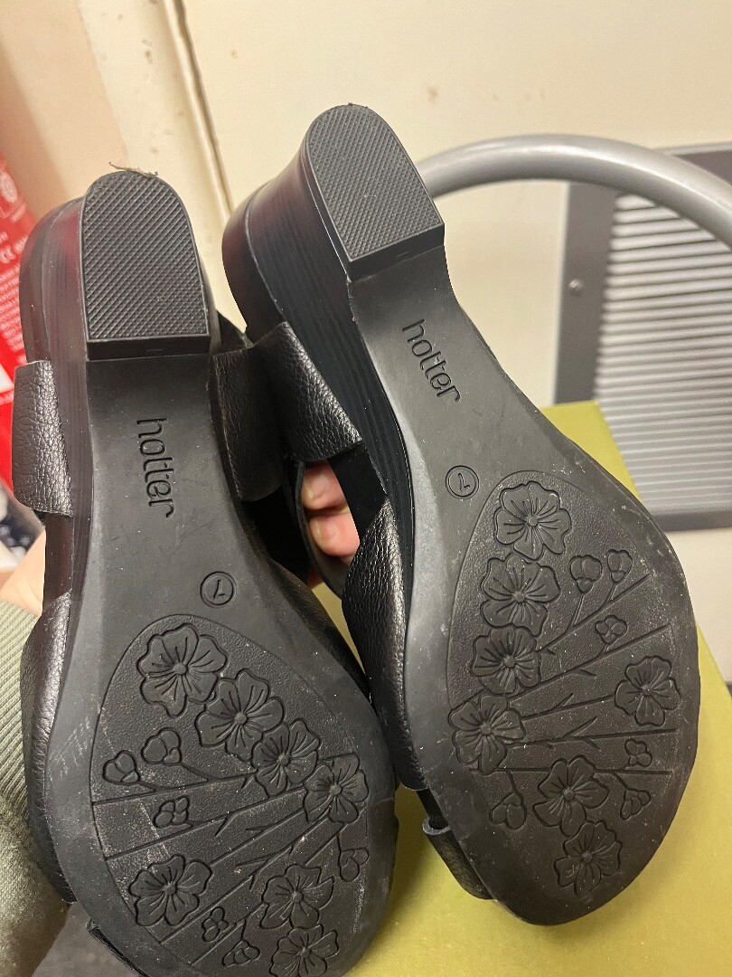 HOTTER LADIES BLACK WEDGE SHOES SIZE 7 BNIB CG W30 eBay