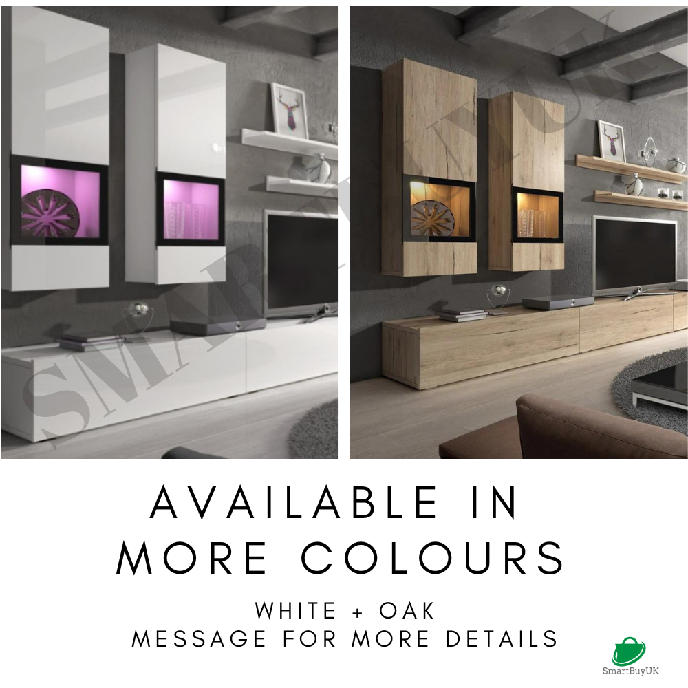 Concrete Grey Living Room Furniture Set Entertainment Unit TV Stand