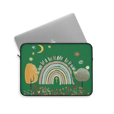 Sunshine and Rainbows Laptop Sleeve in Dark Green