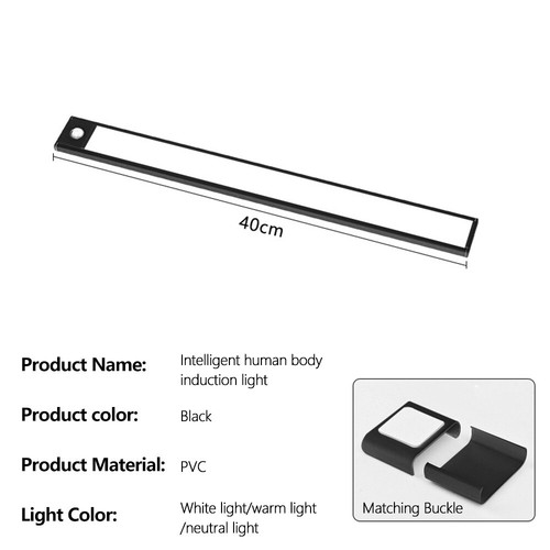 New Wireless LED Motion Sensor Light Strip Cabinet Lamp Closet USB Rechargeable - Picture 14 of 18