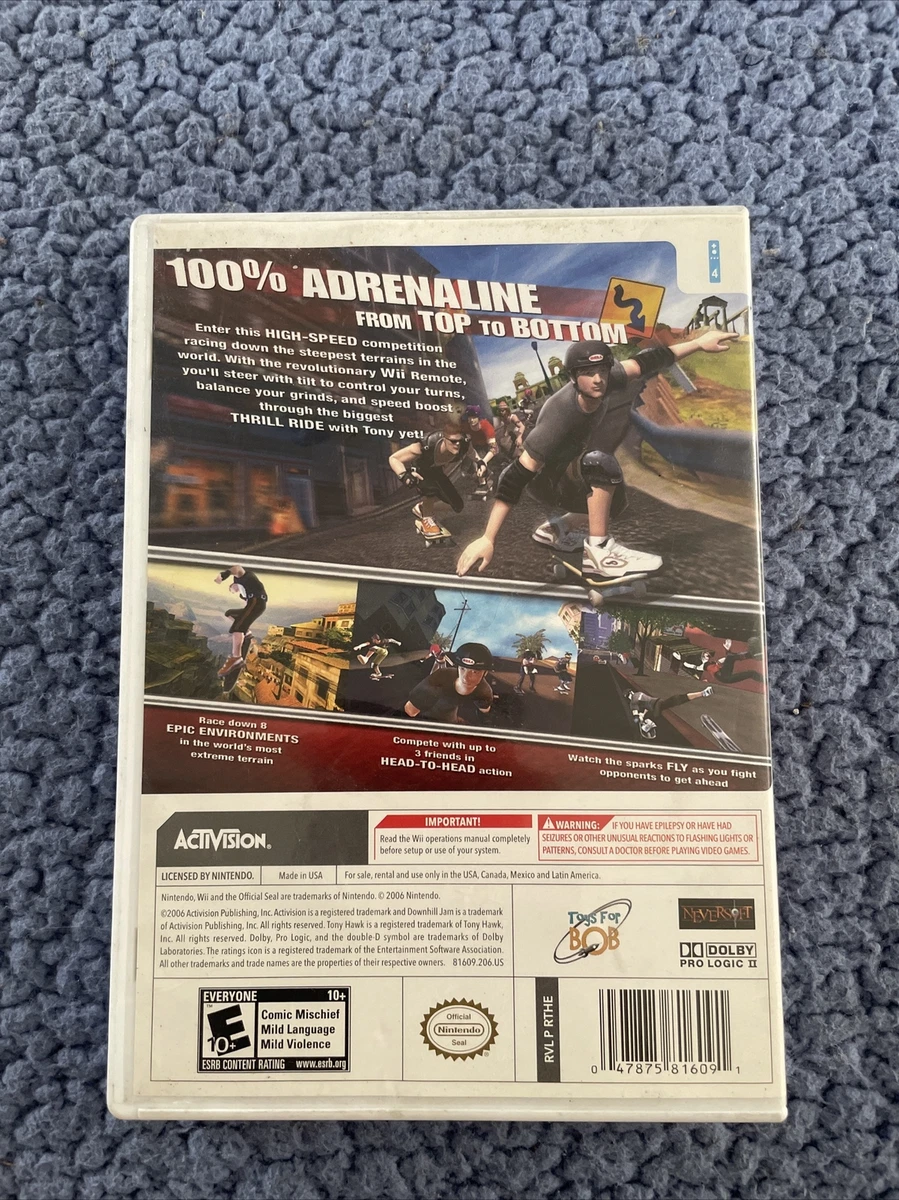 Tony Hawk's: Downhill Jam (Nintendo Wii, 2006) Disc with Manual