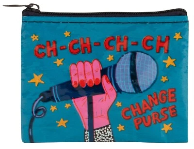 Blue Q Ch-Ch-Change Purse Coin Purse Recycled Plastic Great Gift 3" x 4" Zip