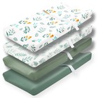 4 Pack Sage Green Fitted Nursery Sheets Breathable Neutral Unisex Baby Sheets.