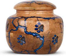 Wood Pet Urns for Dog/Cat Ashes - Small 10 Cu/In Resin Decorative Urn for Ashes