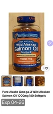 Pure Alaska Omega 100% Natural Wild Alaskan Salmon Oil Omega 3 +