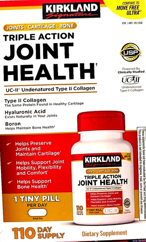 Kirkland Signature Triple Action Joint Health Type II Collagen 110ct EXP 10/2028