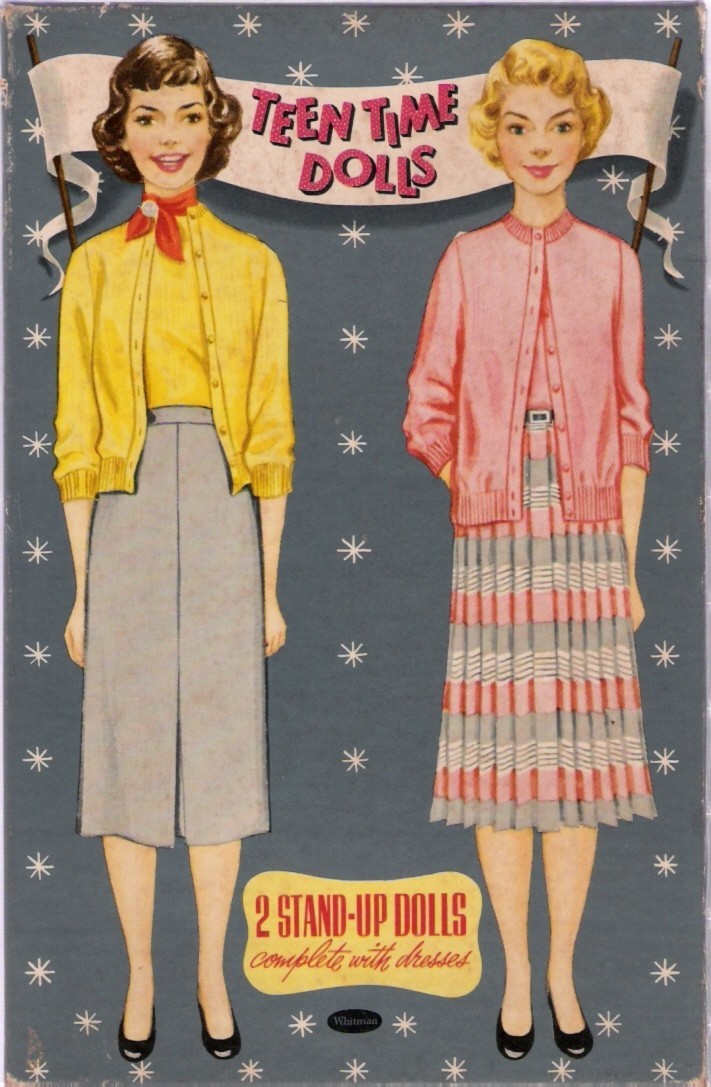 ORIGINAL VINTAGE UNCUT 1954 TEEN TIME ANN  & PEGGY PAPER DOLLS~NOSTALGIC SET