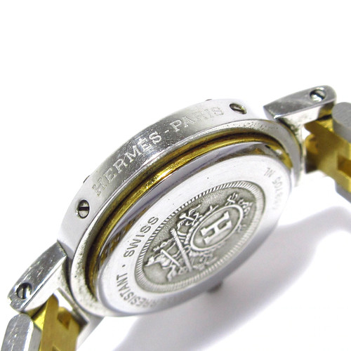 Auth HERMES Clipper - 6***** Silver Gold Women's Wrist Watch - Picture 10 of 12