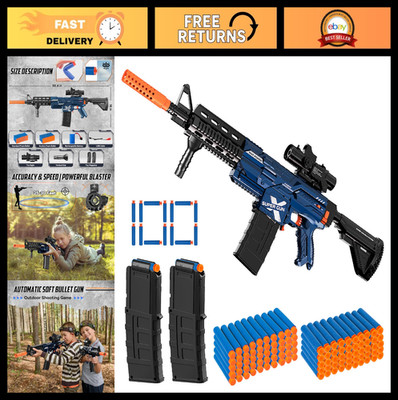 Electric Automatic Toy Gun - Fast Shooting Foam Blaster with 100 Soft Bullets fo