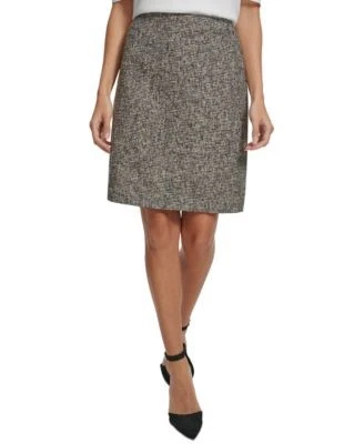 Calvin Klein Womens Tweed Mini Skirt Blck 197383161449 4 RT $89.0