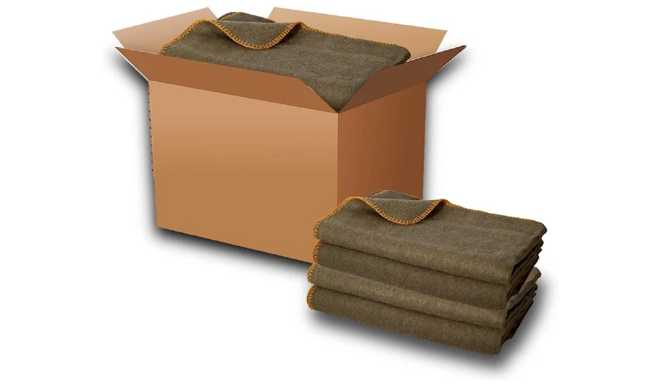 Manta de lana militar a granel 62X80,66X90 ignífuga para emergencia 3,25/3,50 lb Foto 2 de 4