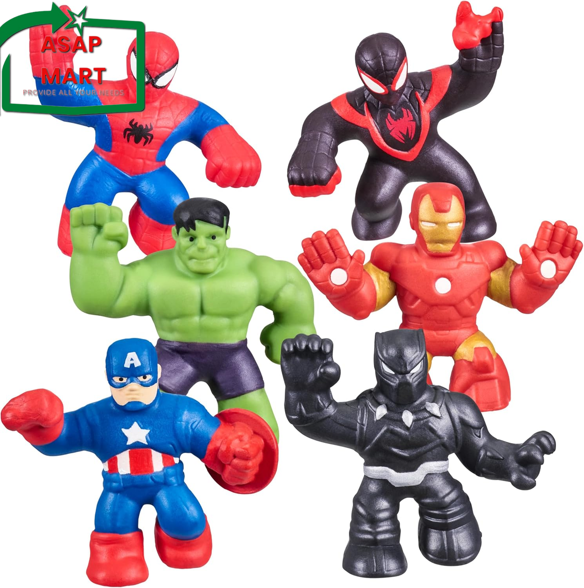 Heroes of Goo Jit Zu Marvel Mega Mini 6 Pack - Squishy, Stretchy