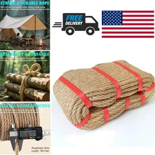 8mm Jute Twine Rope 164ft Heavy Duty Natural String for Gardening Crafts