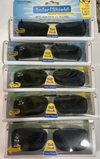 Solar Shield Polarized Clip On Sunglasses 54 Rec A Frameless Gray Lens 4 Pairs