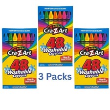 Cra-Z-Art Washable Classic Crayons 144 Count 3 Packs Assorted Colors Non-Toxic