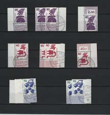 Bund, BRD, Jahrgang 1971/74,&nbsp;Unfallverh&uuml;tung, gestempelt, mit Gummi vom Eckand