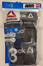 REEBOK IONIC COOL men's NEW Med 32-34 performance boxer briefs 3 pack