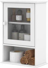 Bathroom Wall Cabinet, over the Toilet Storage Organizer with Adjustable Shelf &