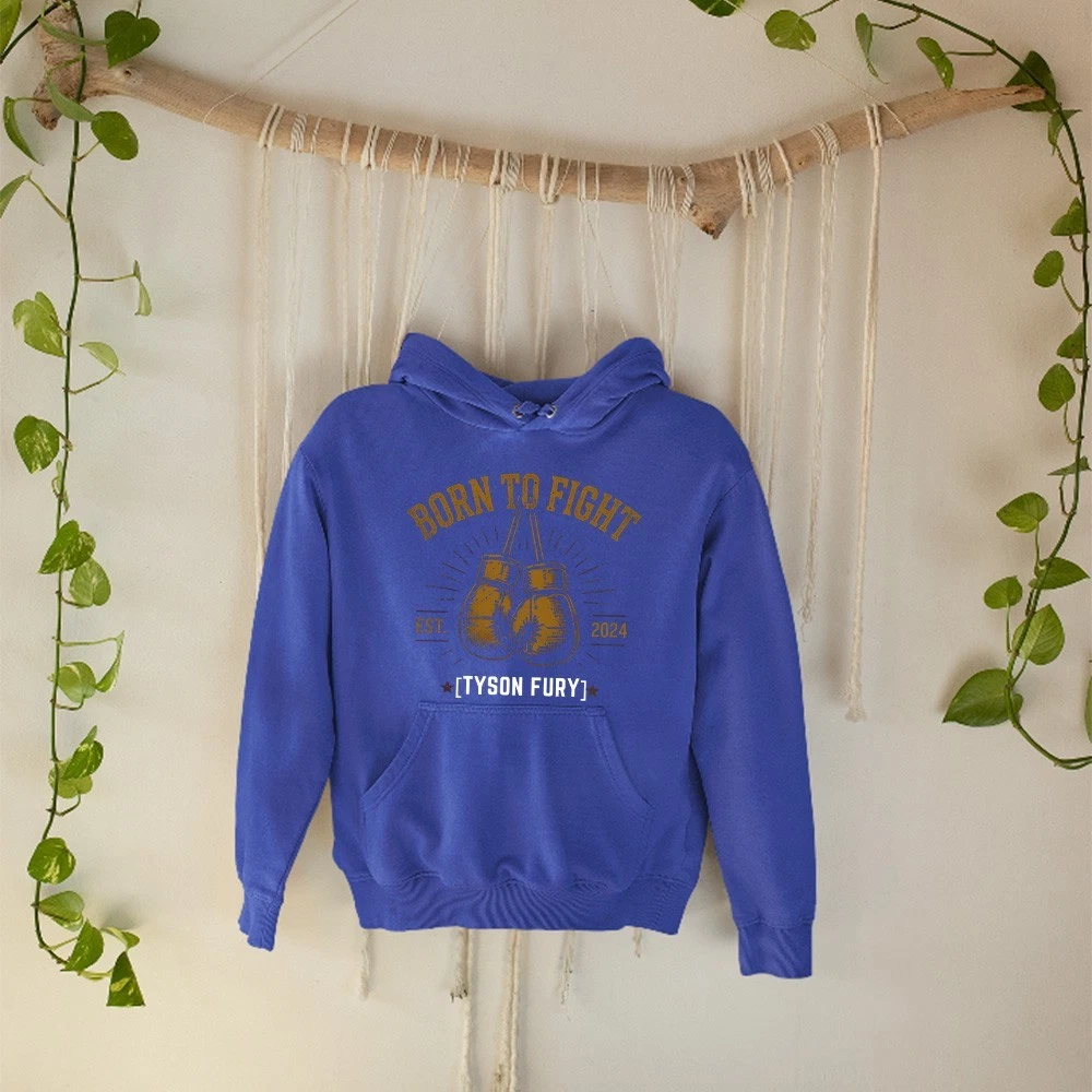 Personalised Born To Fight Hoodie Gym Workout Boxing Training Sports Gift